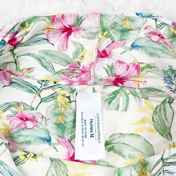 NWT LoveShackFancy x Hurley Hawaiian Hibiscus High Waisted Cheeky Bottoms - Picture 7 of 9